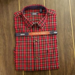 Men's Izod Plaid Long Sleeve Shirt Size S/P NWT